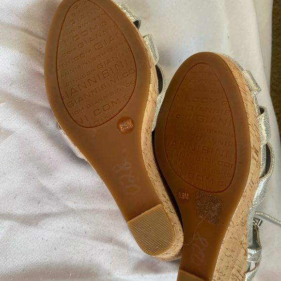 - Gianni bini wedge Platform silver cork Sandal 8.5 - Picture 8 of 16